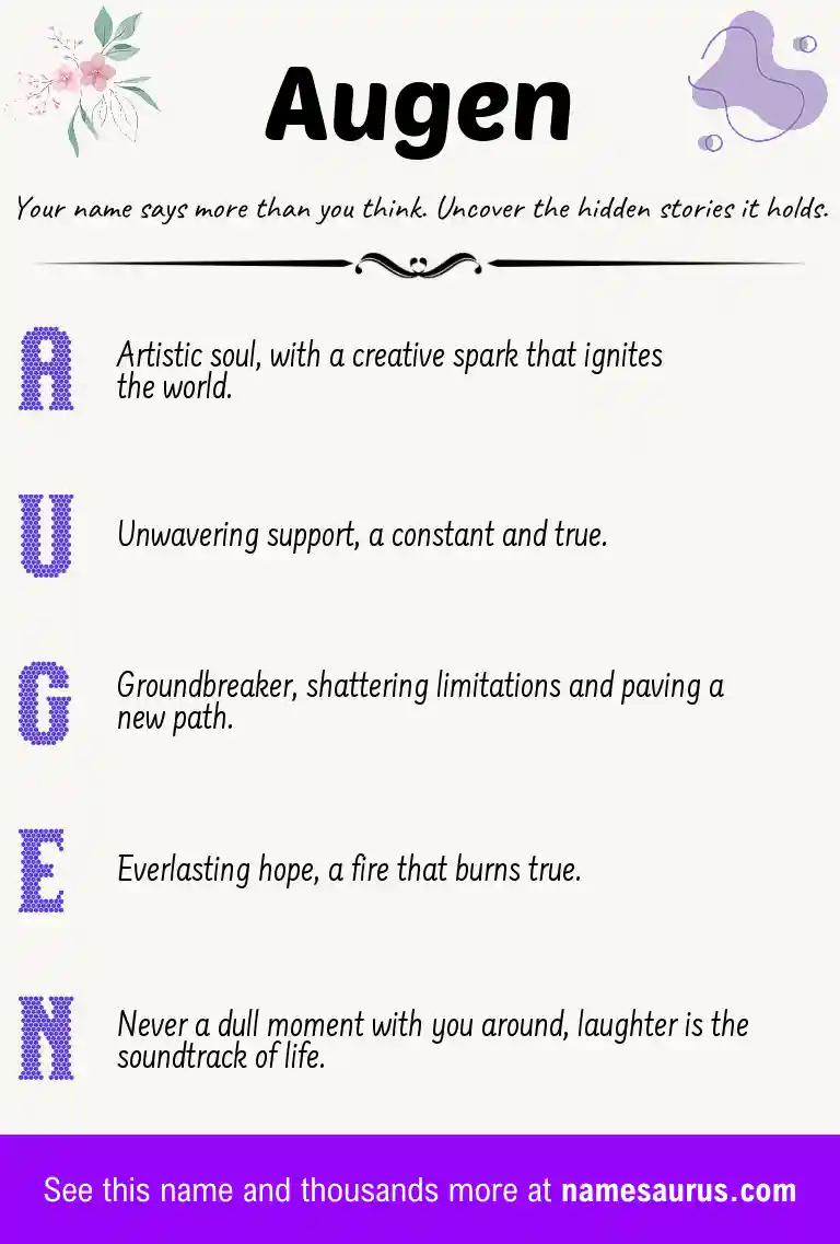 Acrostic poem about Augen.