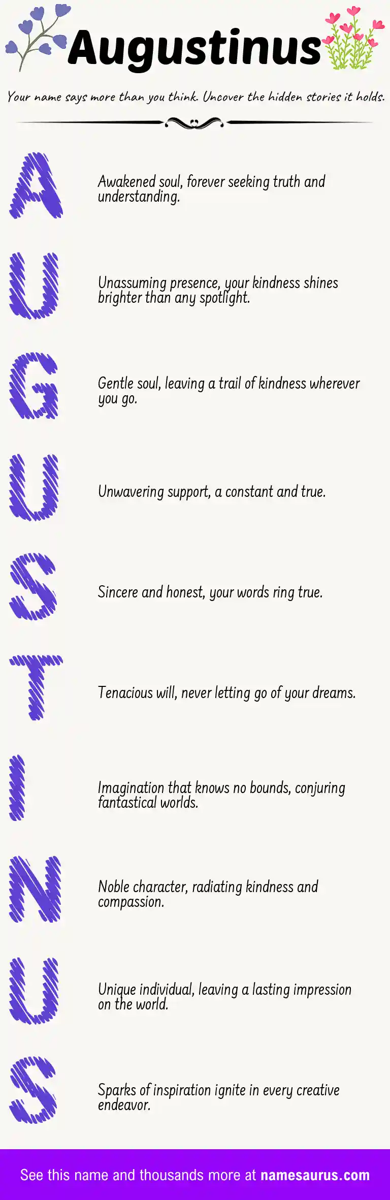 Acrostic poem about Augustinus.