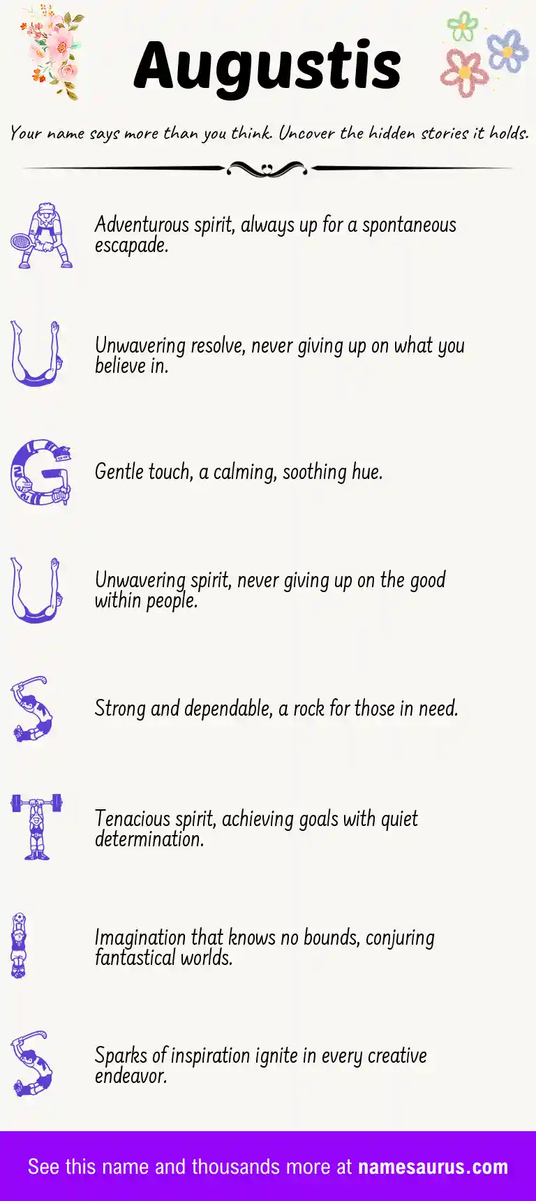 Acrostic poem about Augustis.