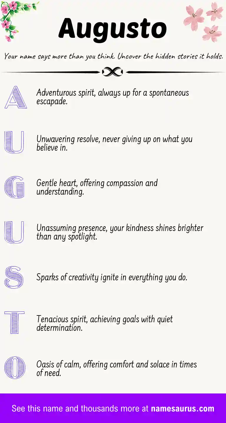 Acrostic poem about Augusto.