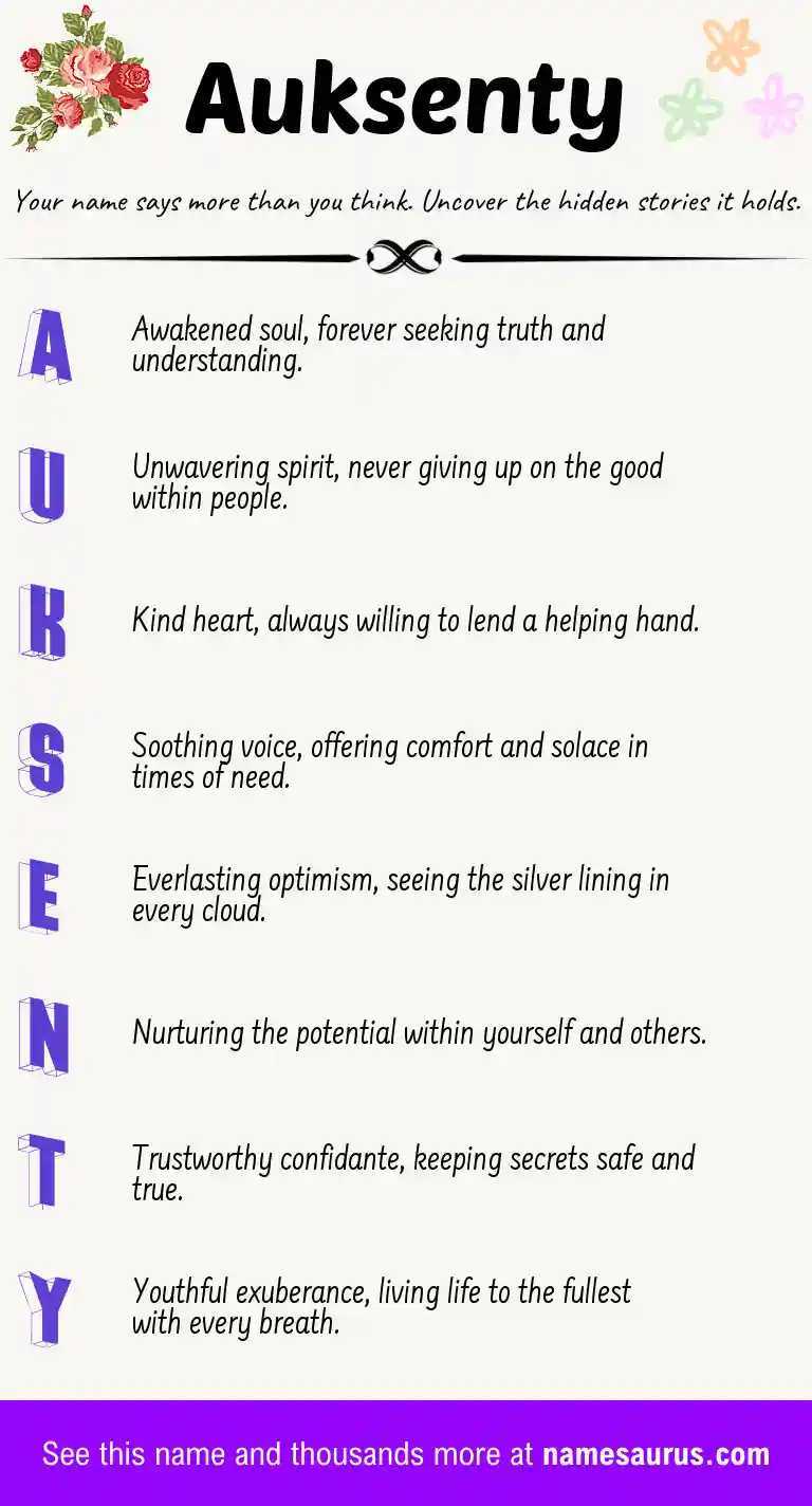 Acrostic poem about Auksenty.