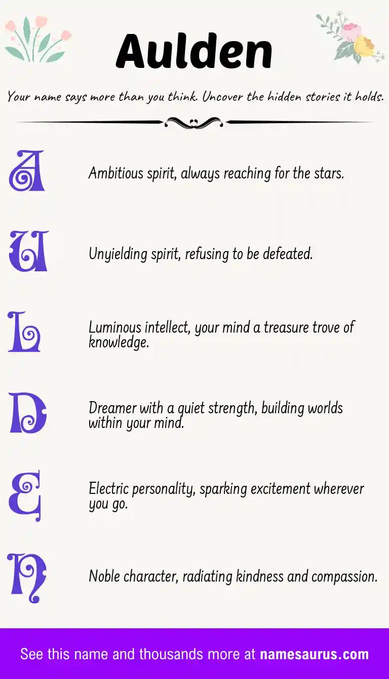 Acrostic poem about Aulden.