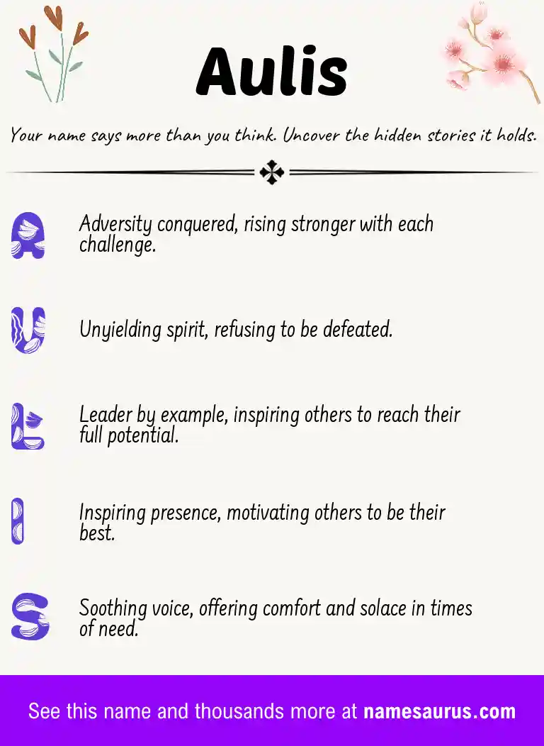 Acrostic poem about Aulis.