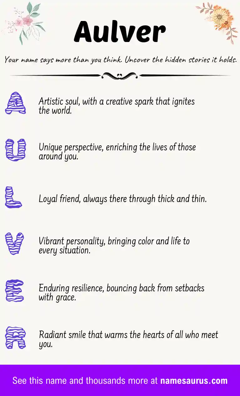 Acrostic poem about Aulver.