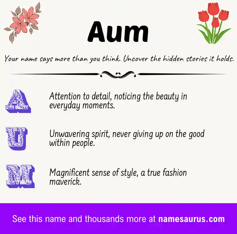 Acrostic poem about Aum.