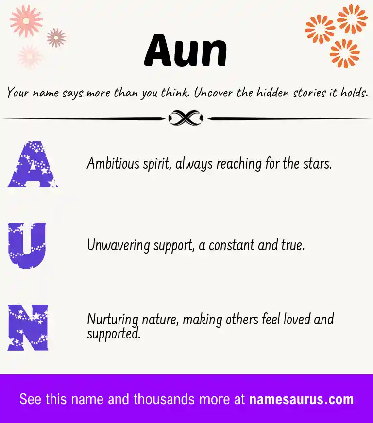 Acrostic poem about Aun.