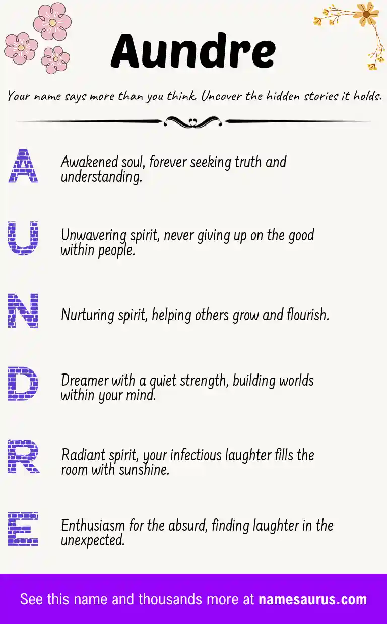 Acrostic poem about Aundre.