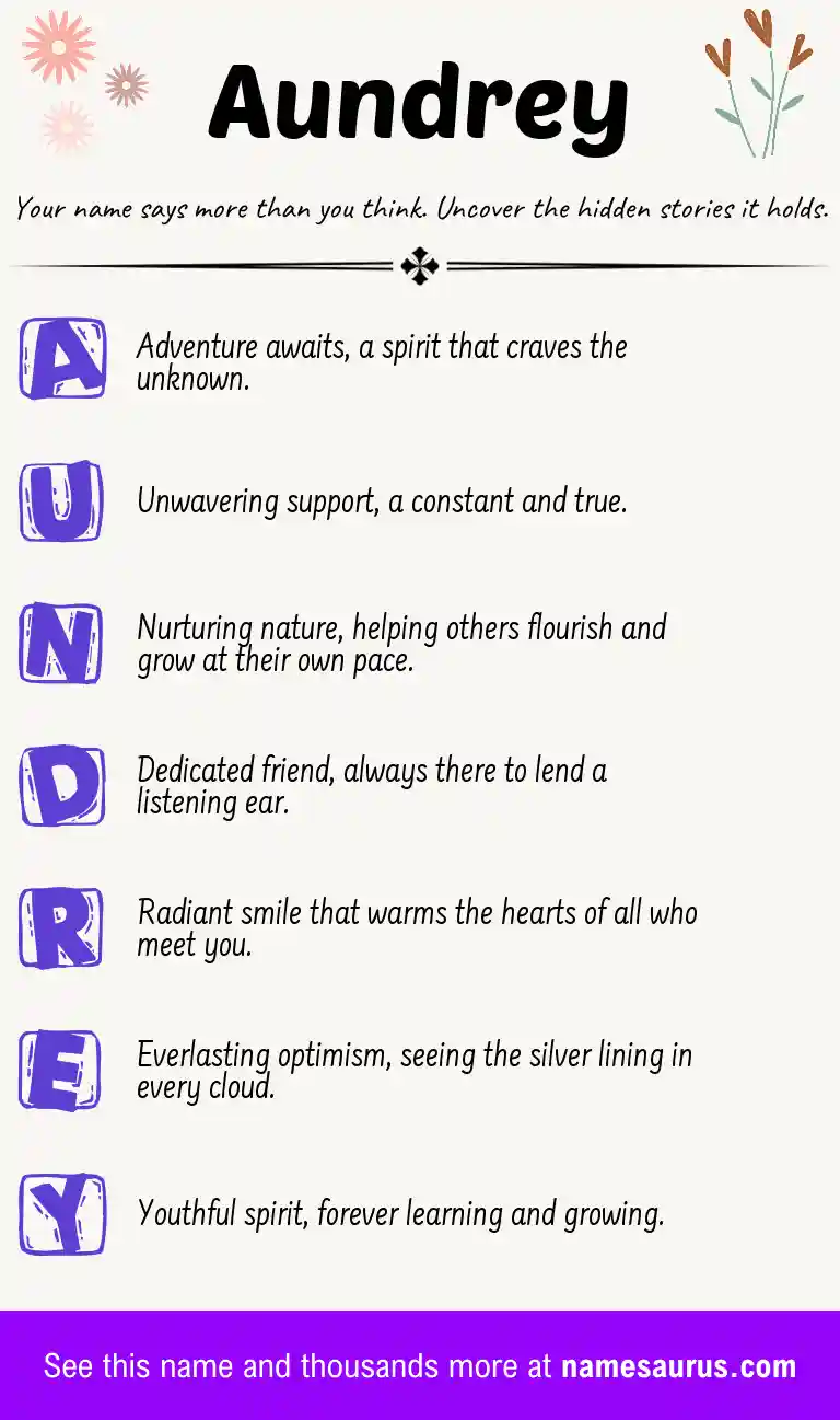 Acrostic poem about Aundrey.