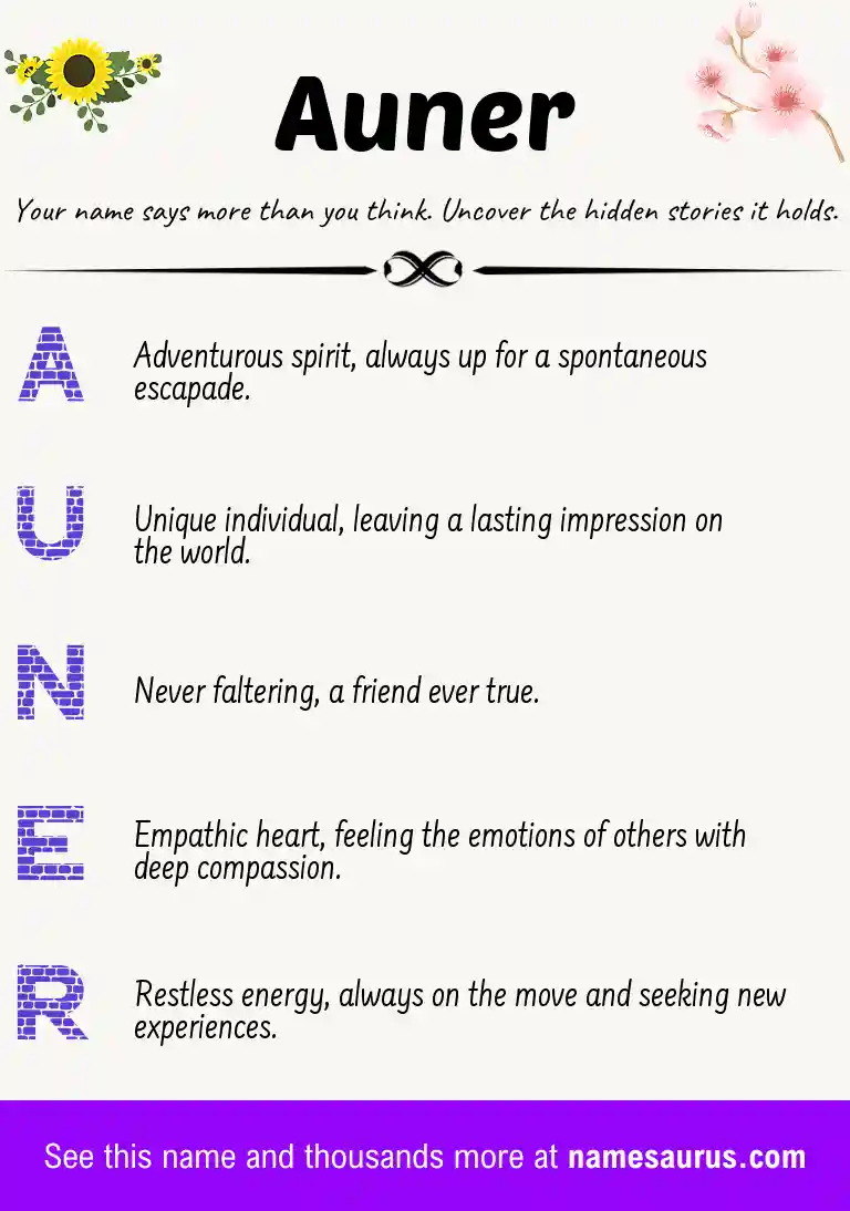 Acrostic poem about Auner.