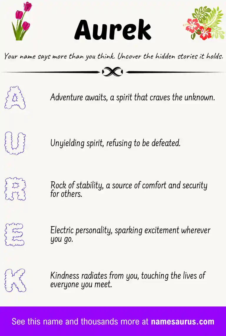 Acrostic poem about Aurek.