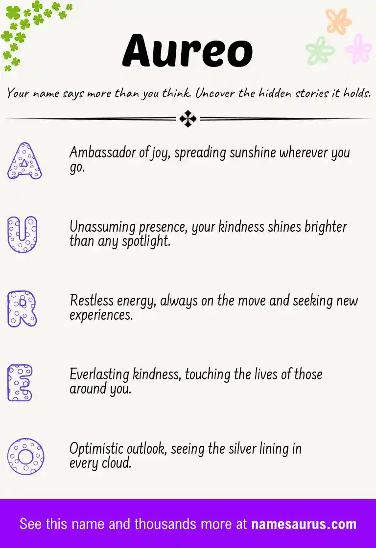 Acrostic poem about Aureo.