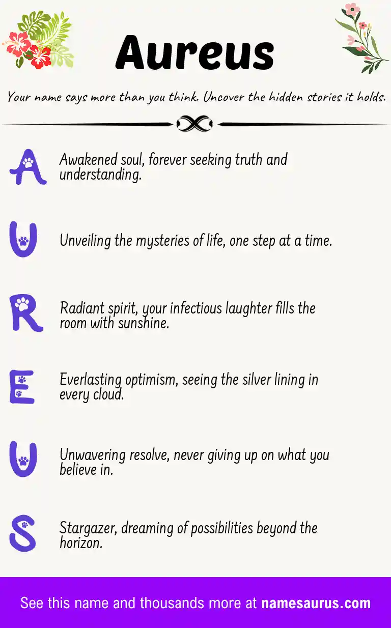 Acrostic poem about Aureus.