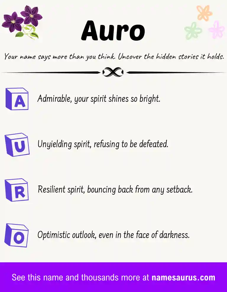 Acrostic poem about Auro.