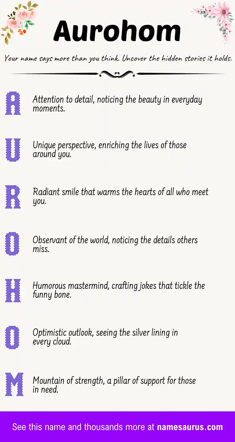 Acrostic poem about Aurohom.