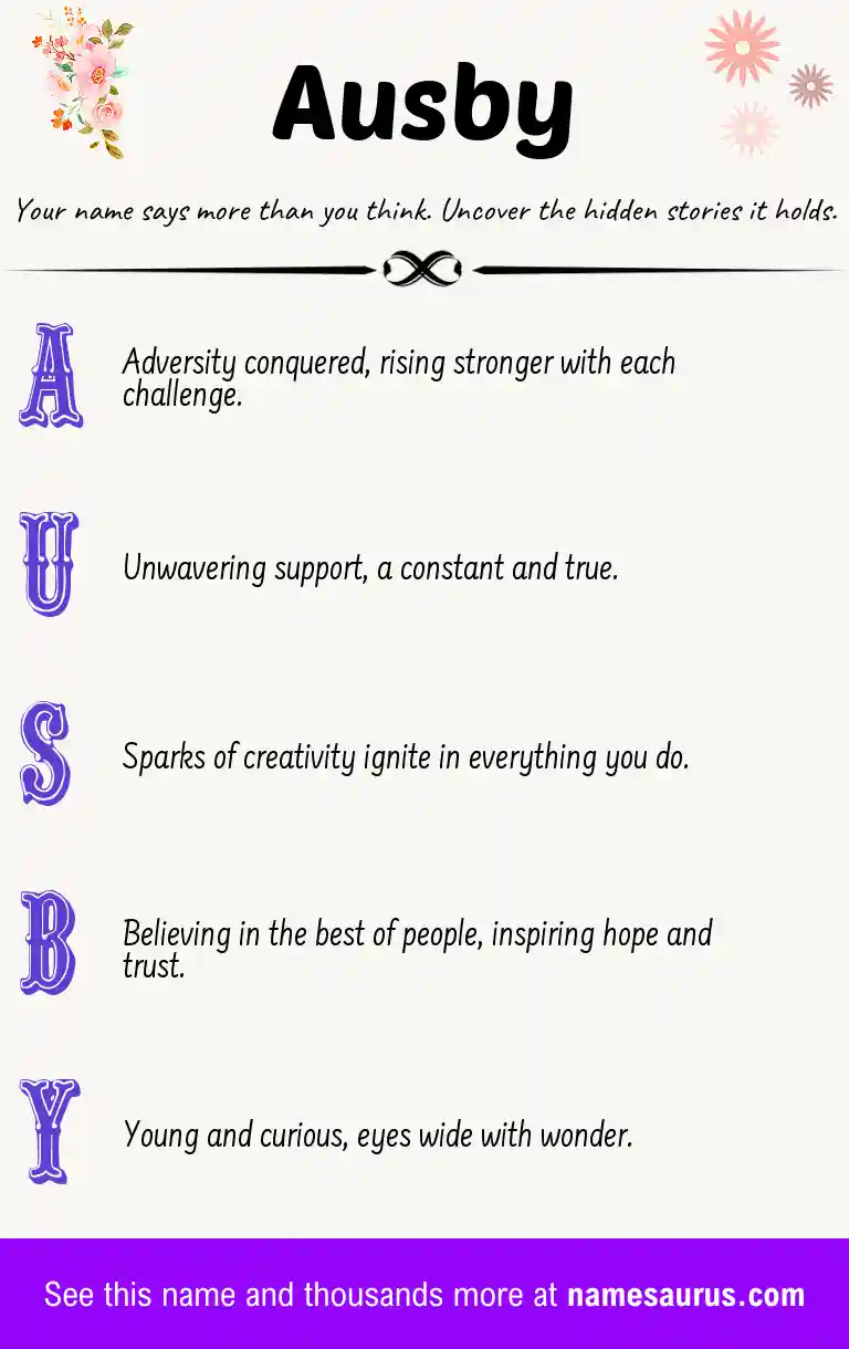 Acrostic poem about Ausby.