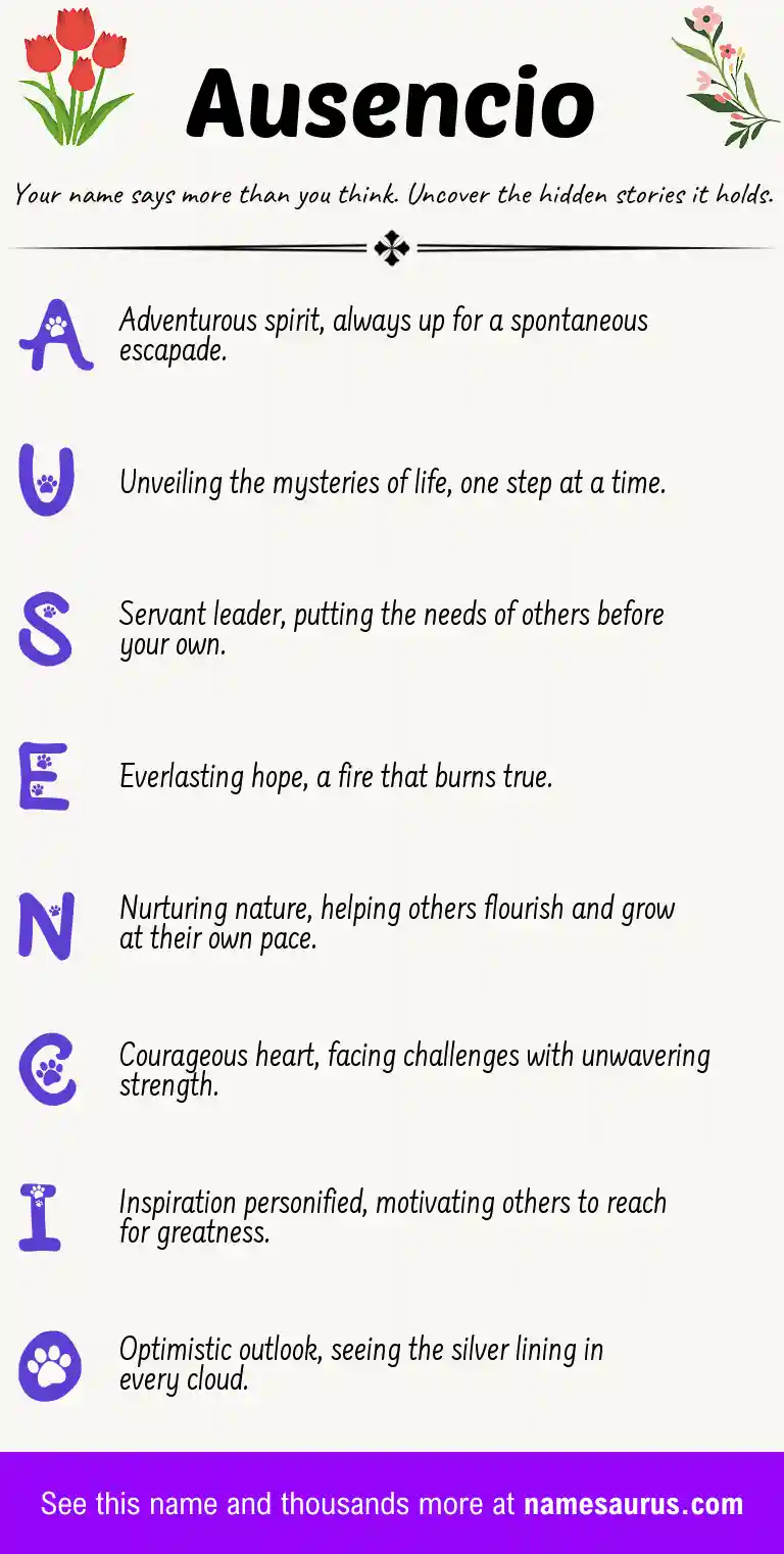 Acrostic poem about Ausencio.