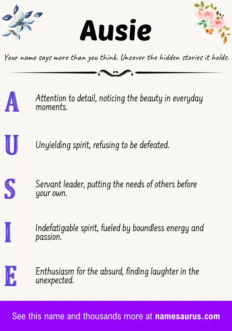 Acrostic poem about Ausie.