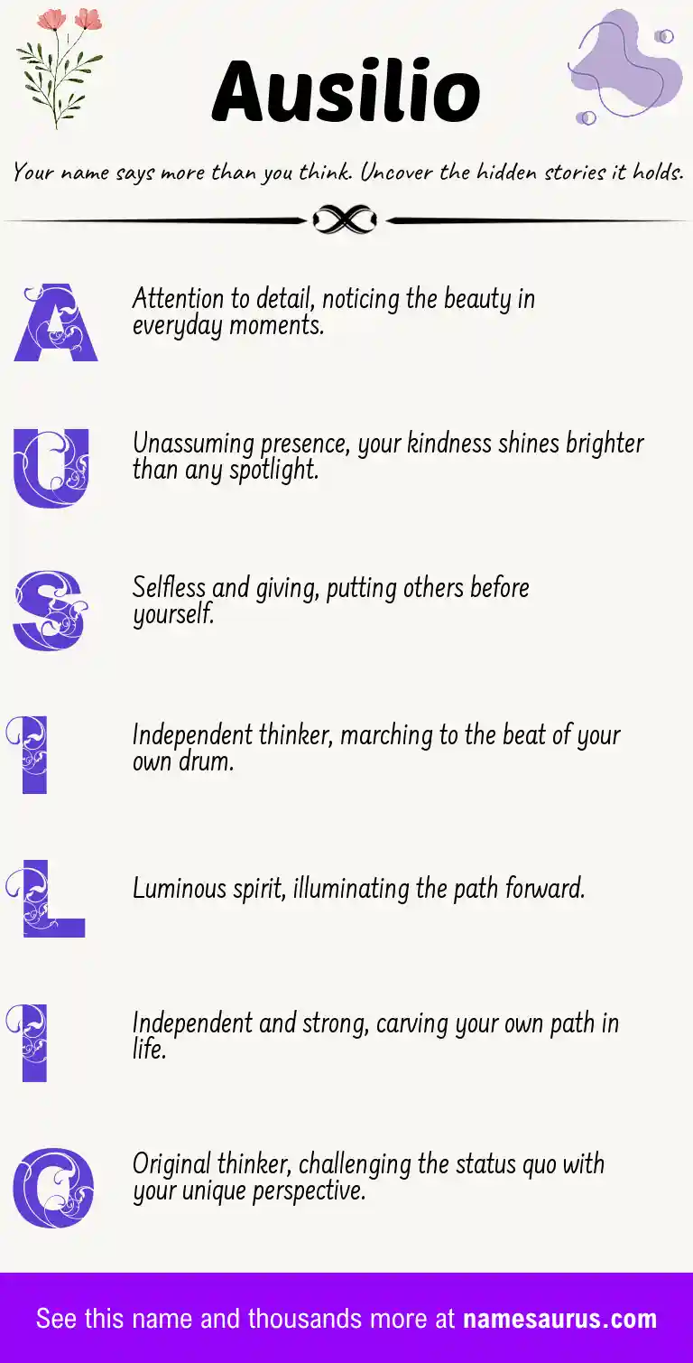 Acrostic poem about Ausilio.
