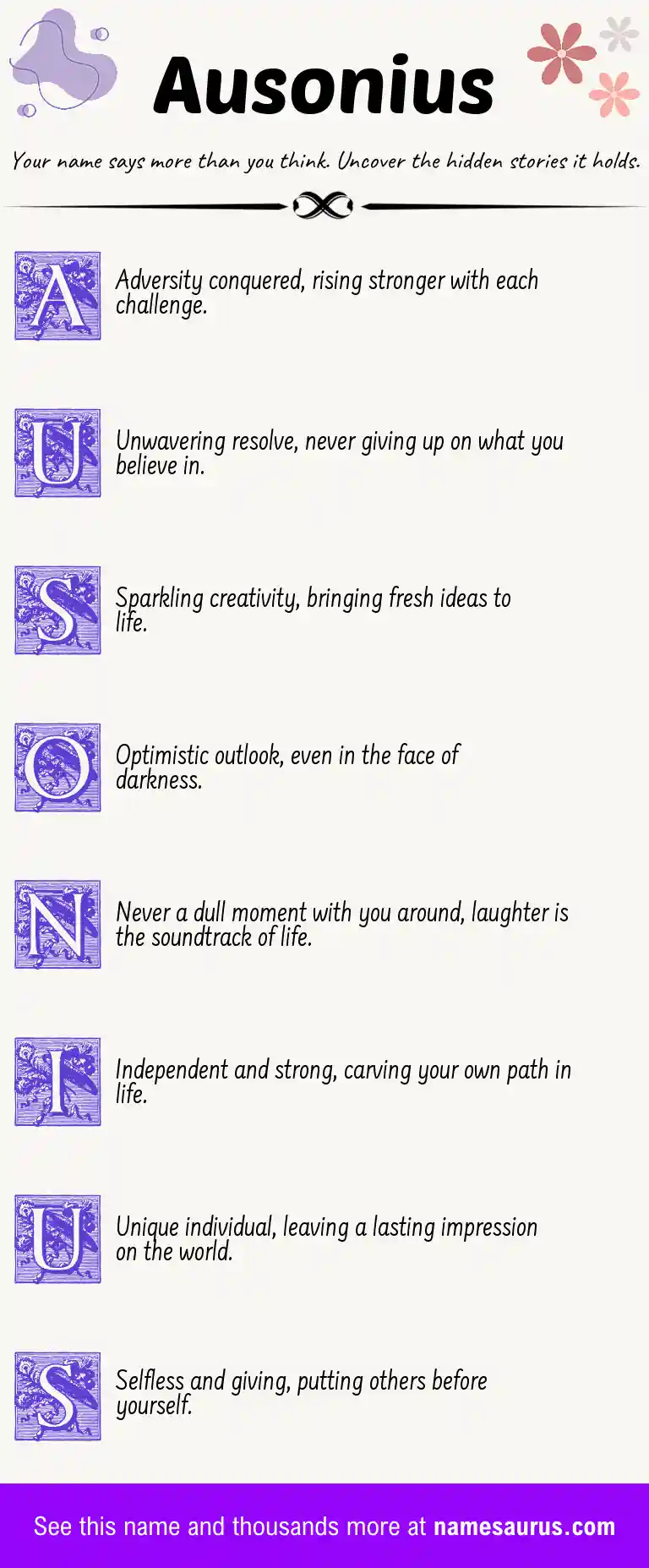 Acrostic poem about Ausonius.
