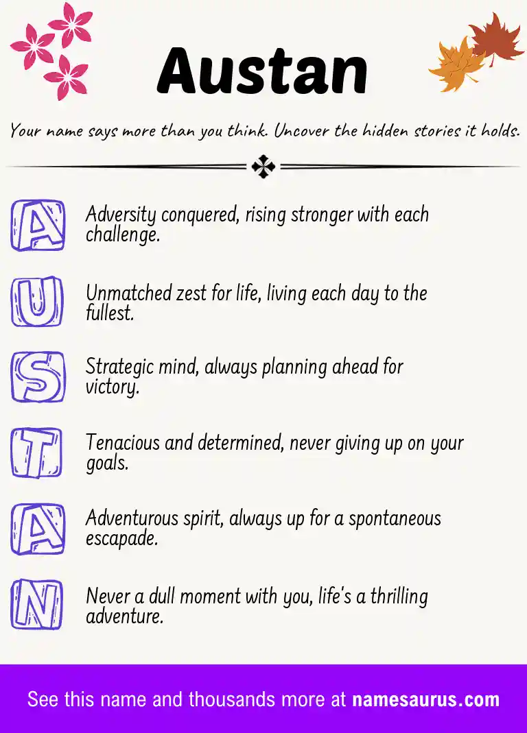 Acrostic poem about Austan.