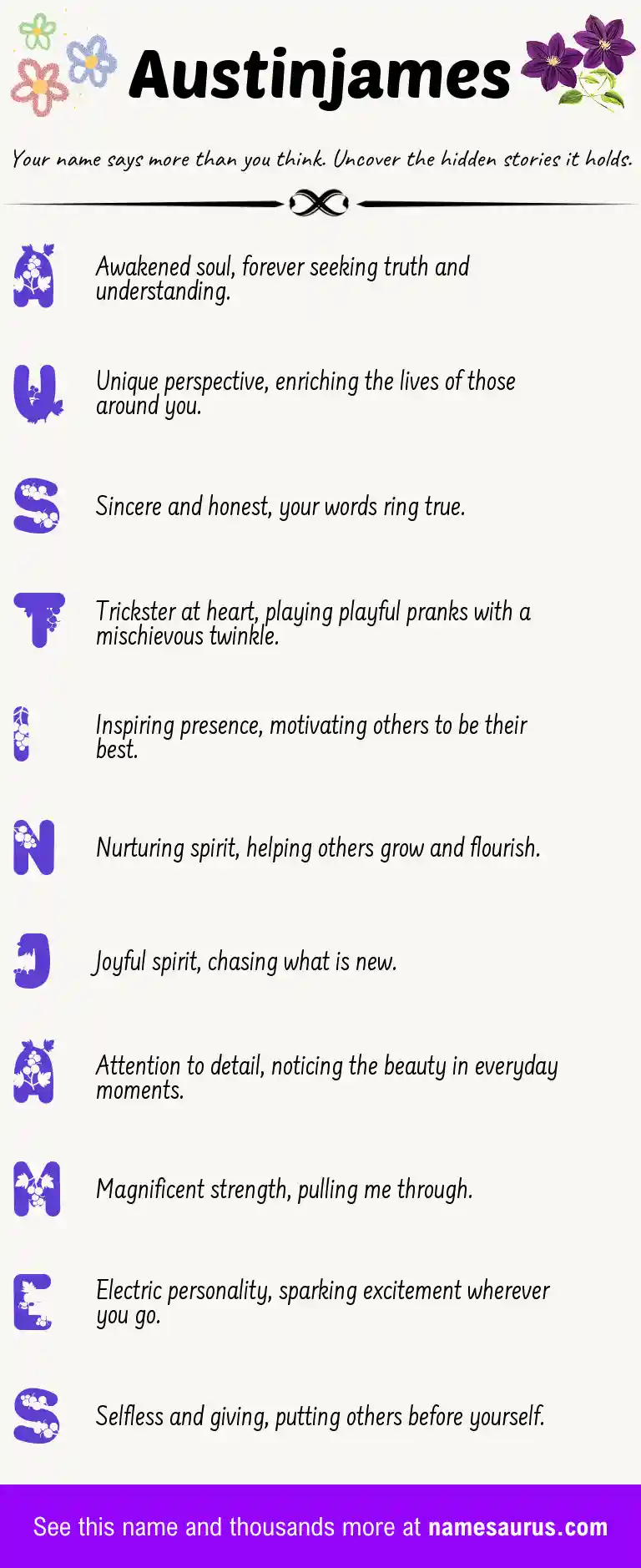 Acrostic poem about Austinjames.
