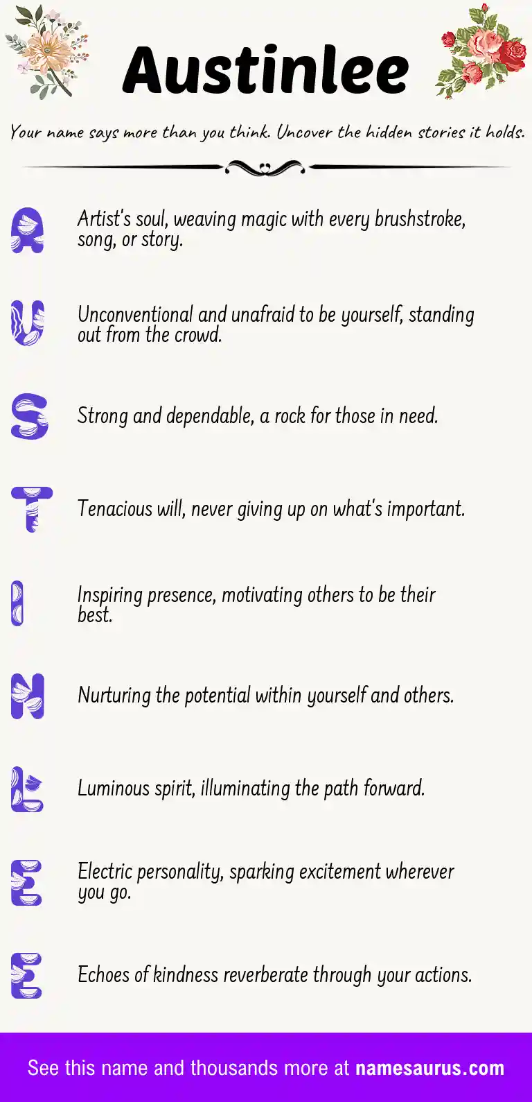 Acrostic poem about Austinlee.