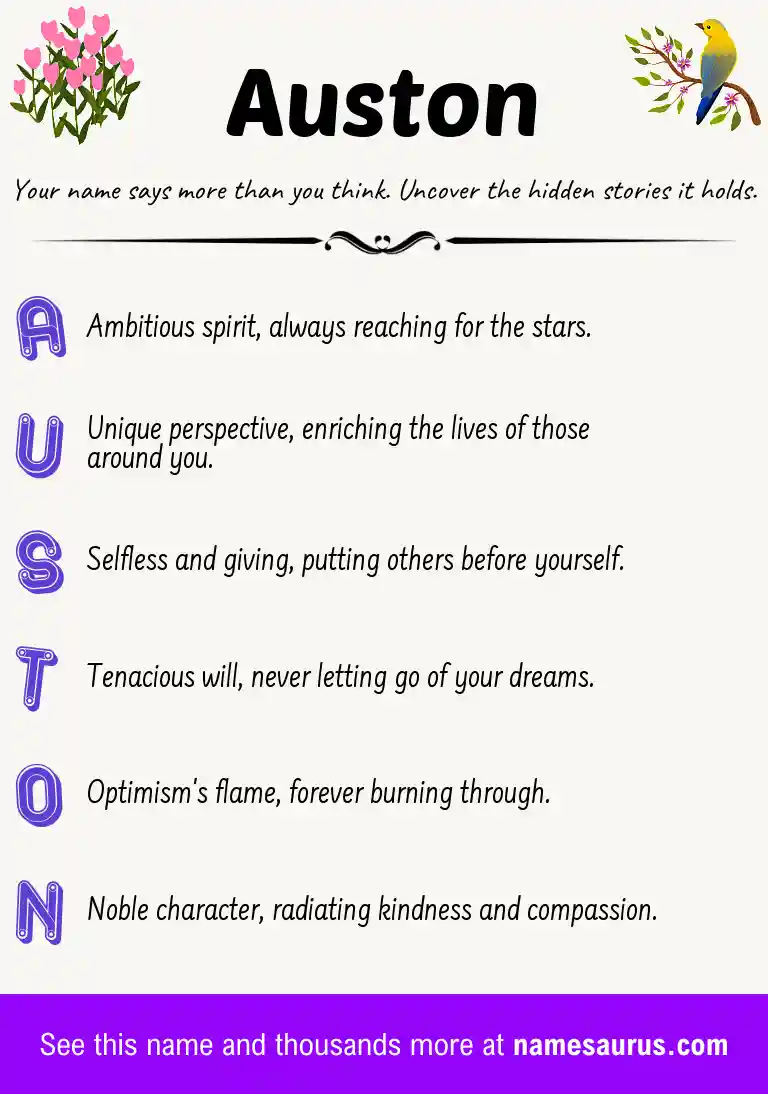 Acrostic poem about Auston.