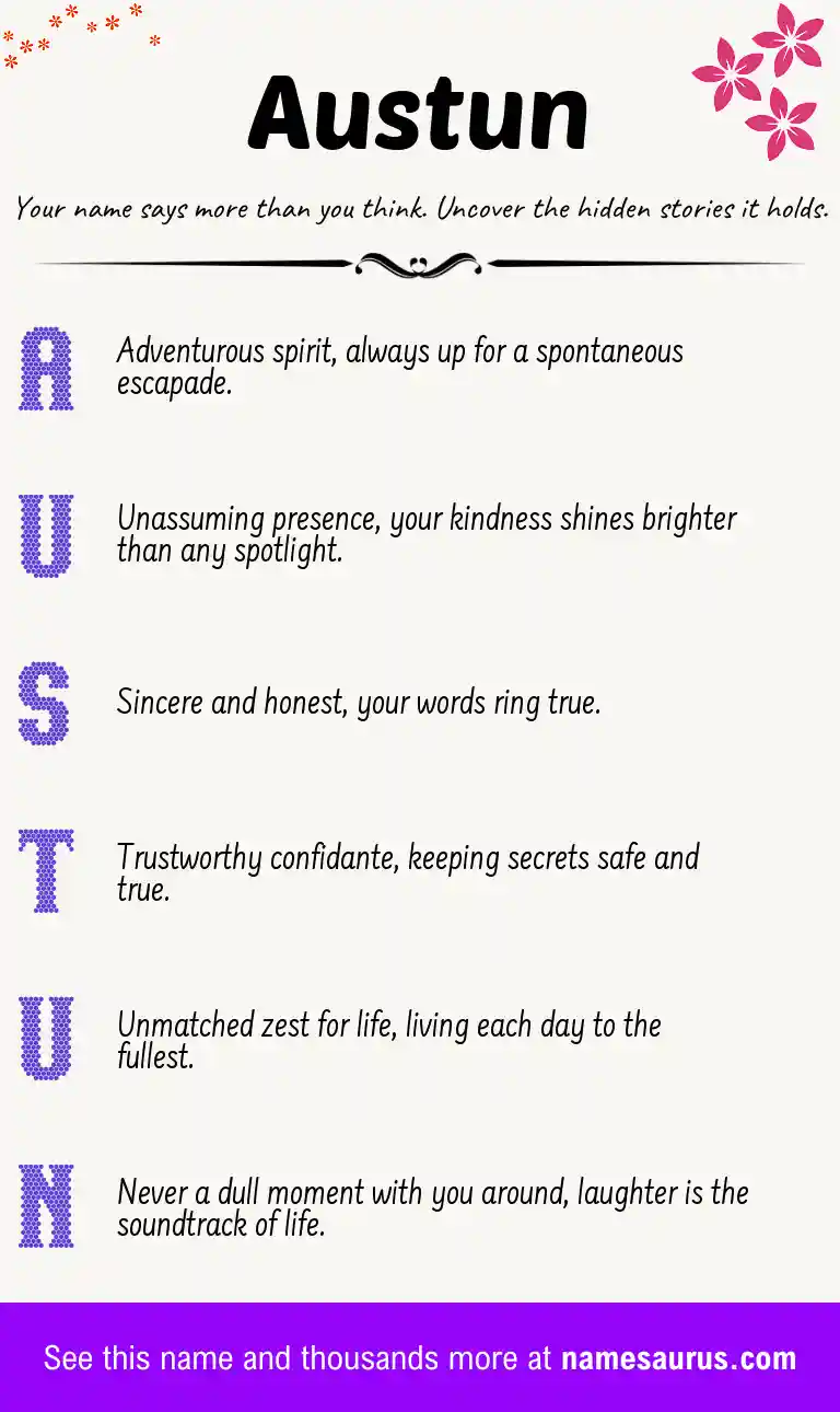 Acrostic poem about Austun.