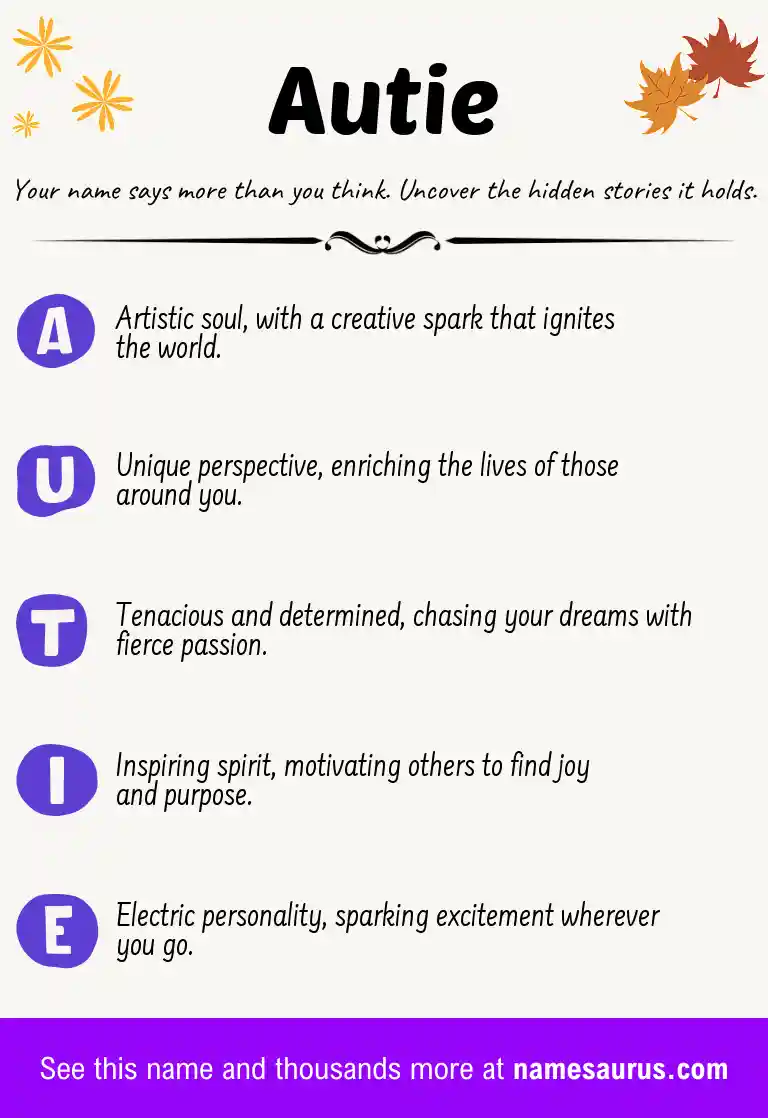 Acrostic poem about Autie.