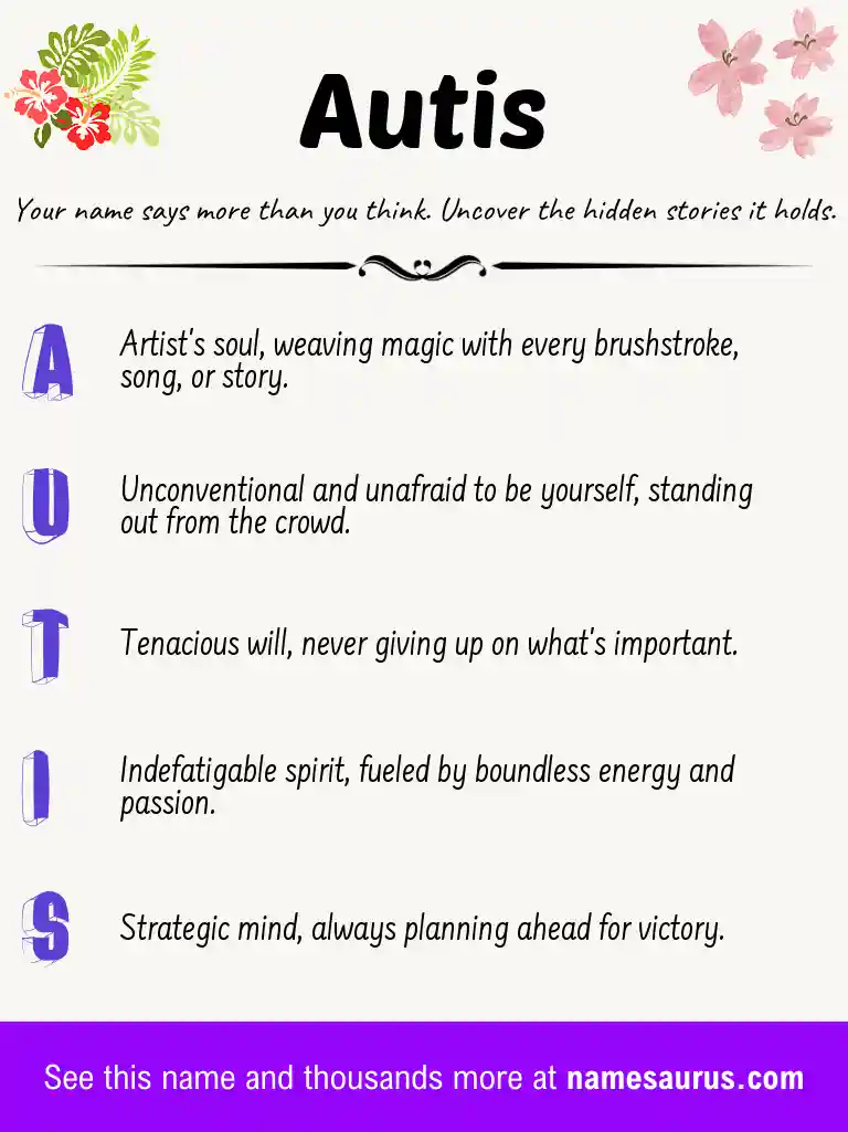 Acrostic poem about Autis.