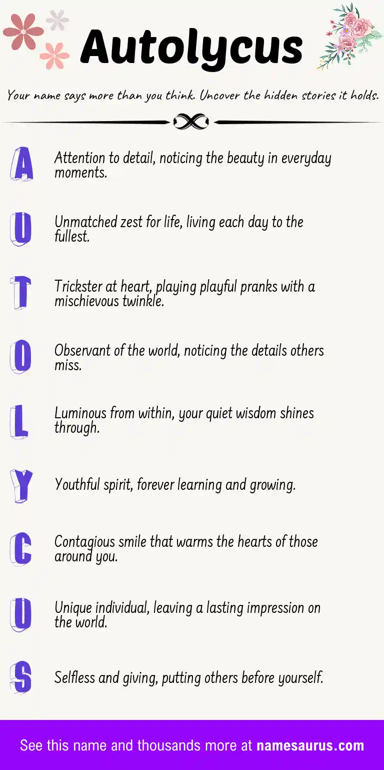 Acrostic poem about Autolycus.
