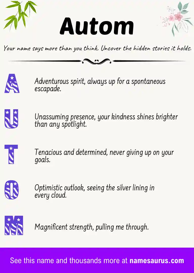 Acrostic poem about Autom.