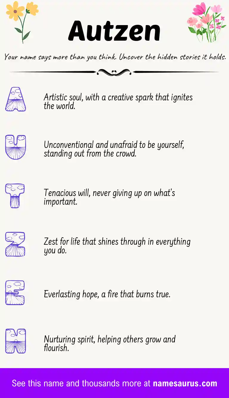 Acrostic poem about Autzen.