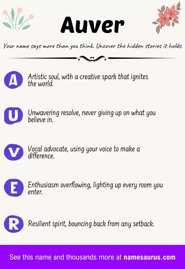 Acrostic poem about Auver.