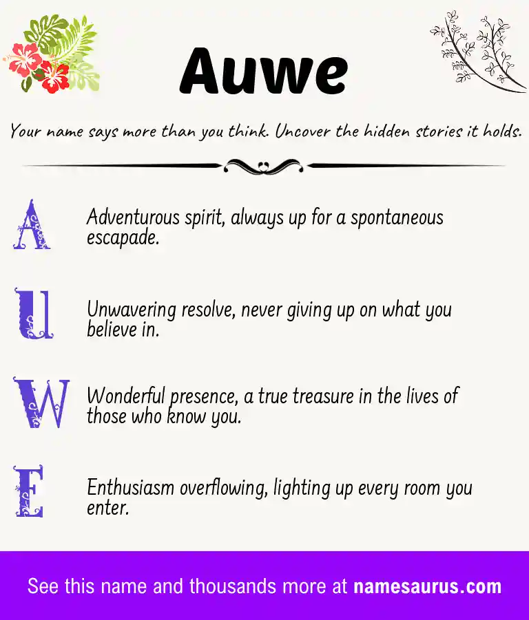 Acrostic poem about Auwe.
