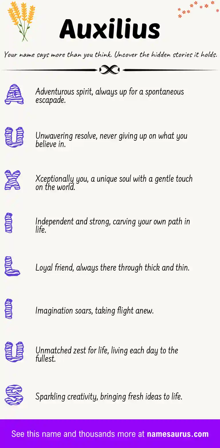Acrostic poem about Auxilius.