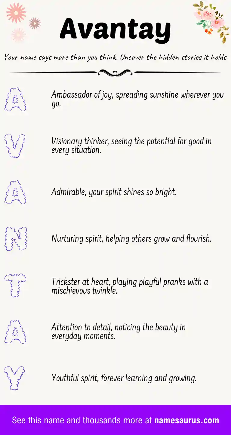 Acrostic poem about Avantay.