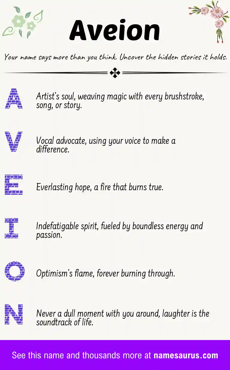 Acrostic poem about Aveion.