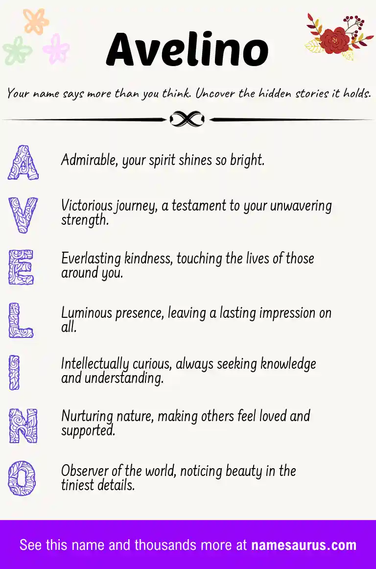 Acrostic poem about Avelino.