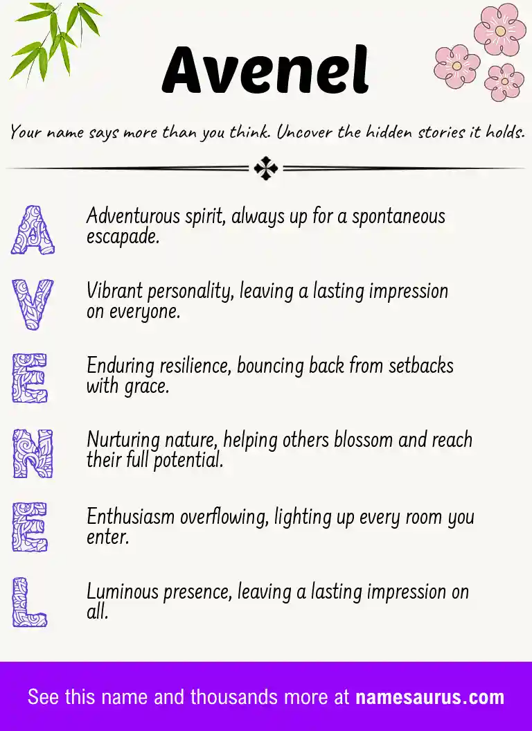 Acrostic poem about Avenel.