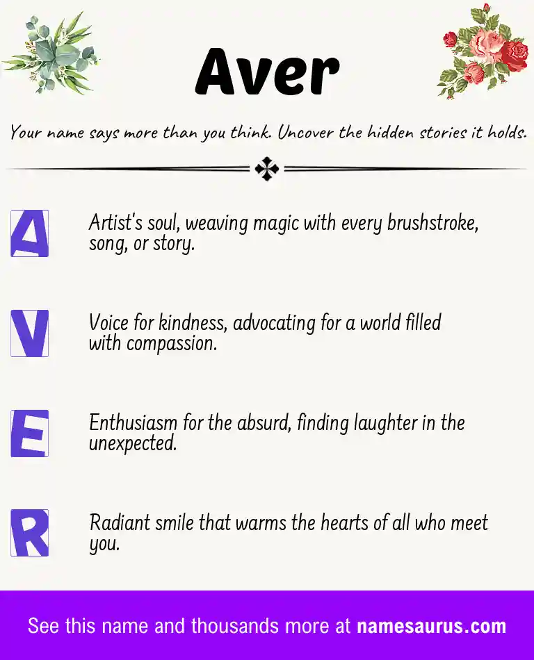 Acrostic poem about Aver.