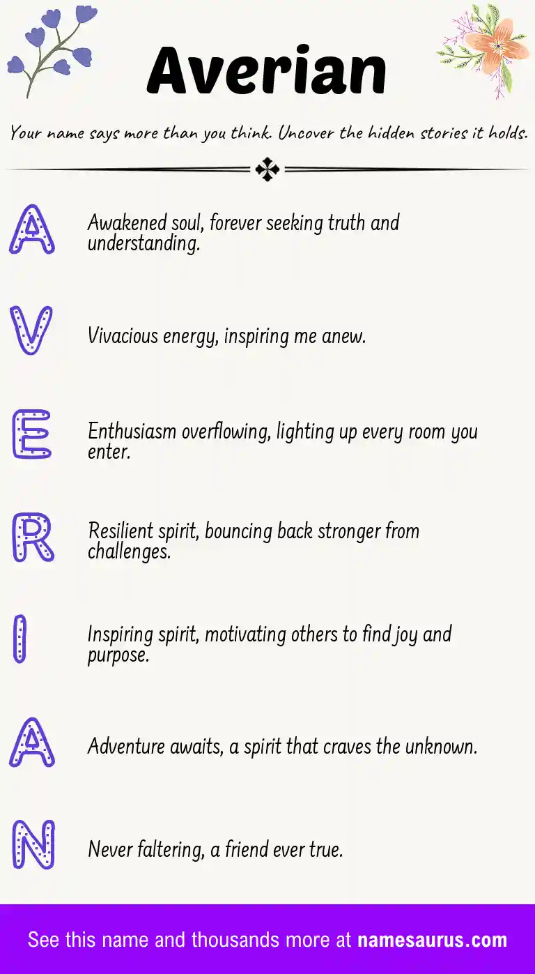 Acrostic poem about Averian.