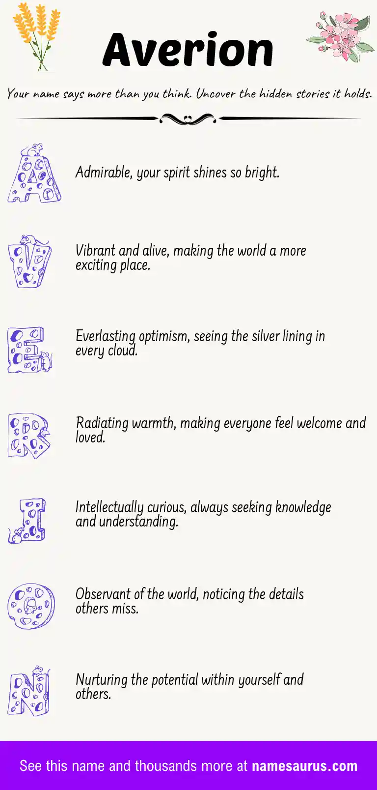 Acrostic poem about Averion.