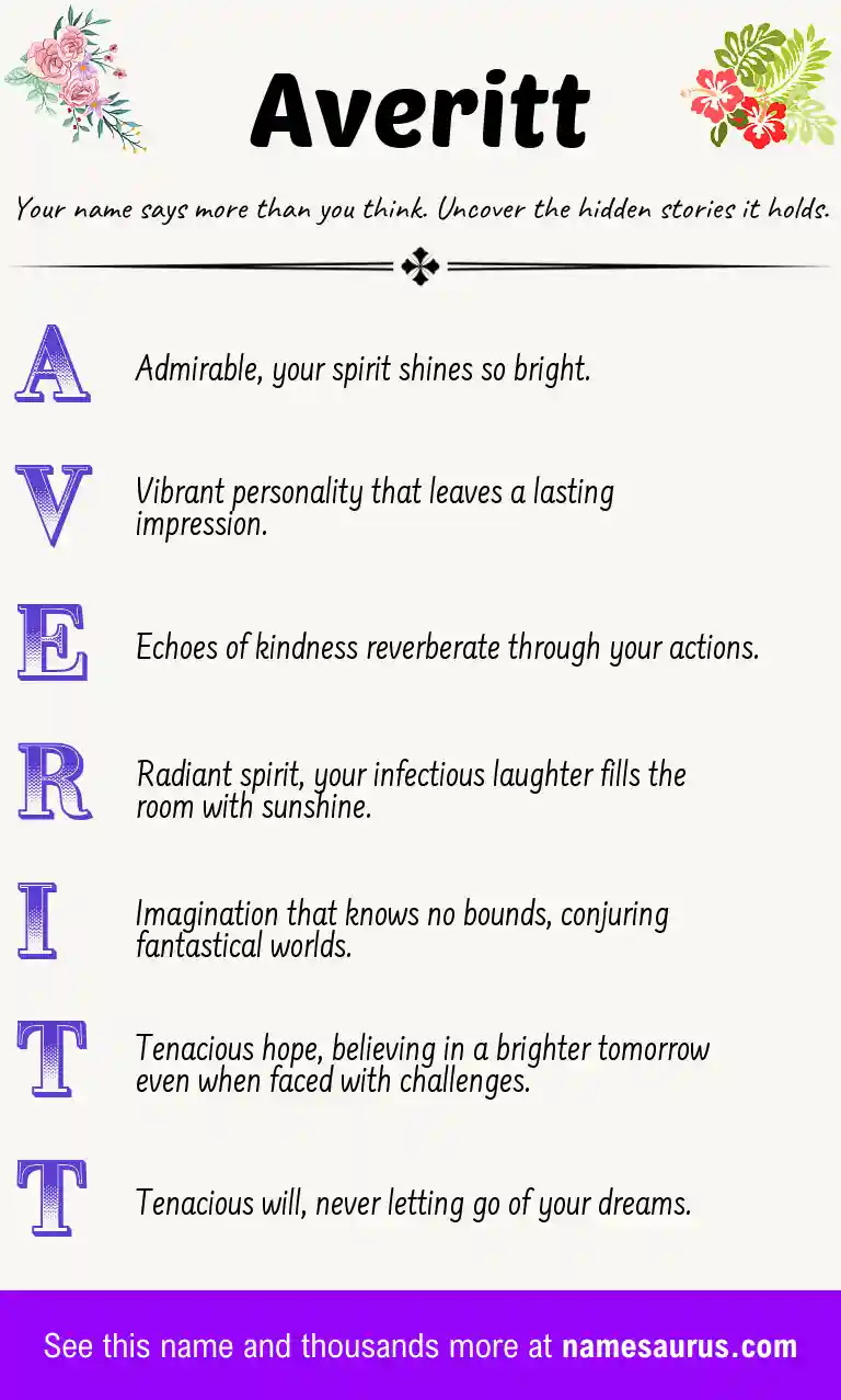 Acrostic poem about Averitt.