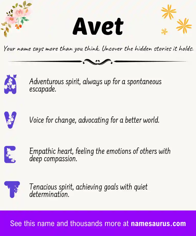 Acrostic poem about Avet.