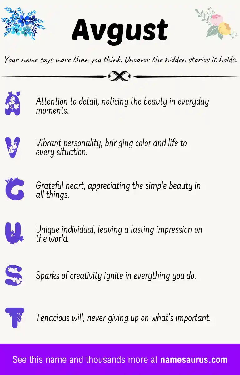 Acrostic poem about Avgust.