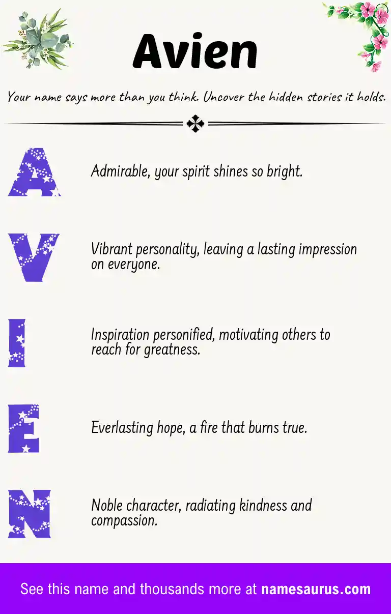 Acrostic poem about Avien.