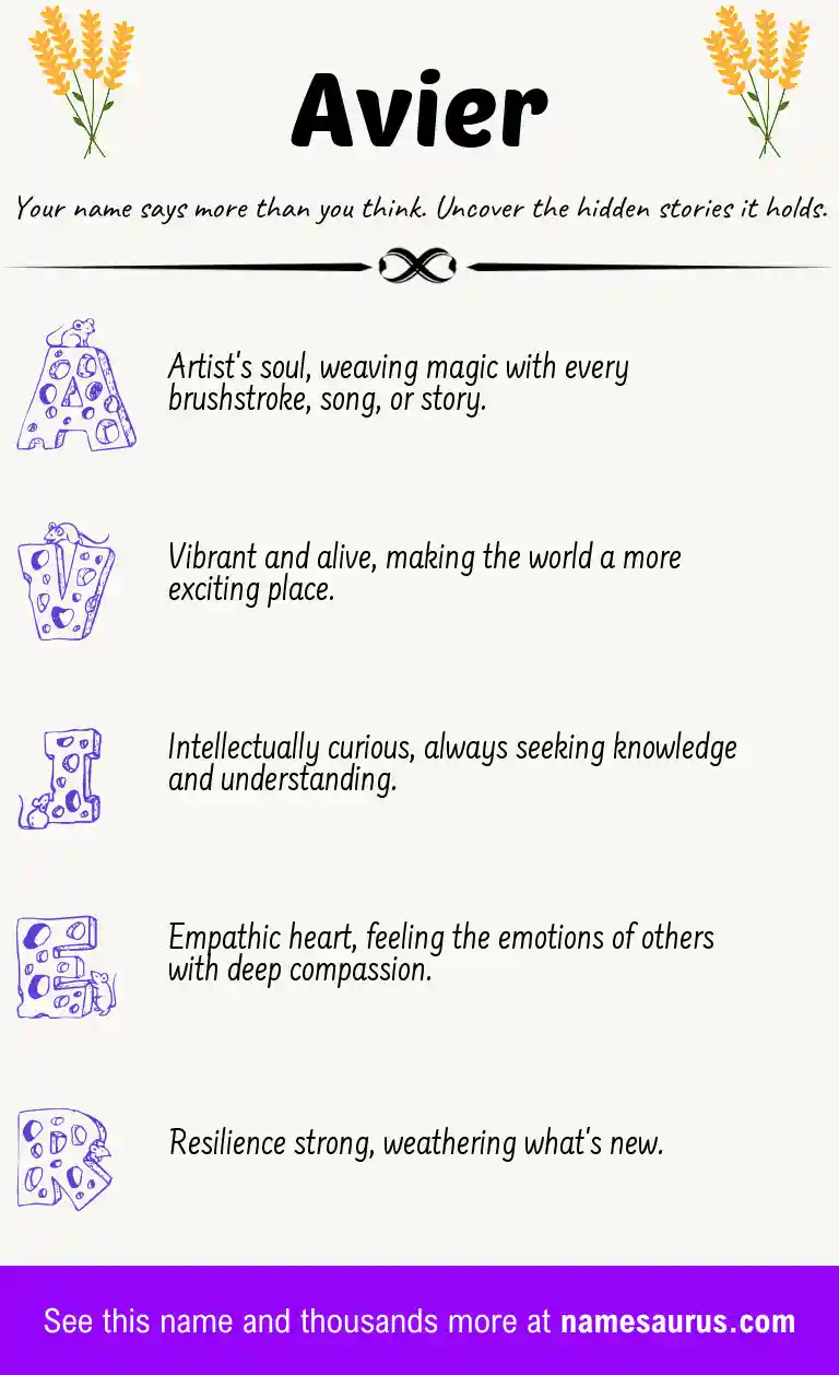 Acrostic poem about Avier.