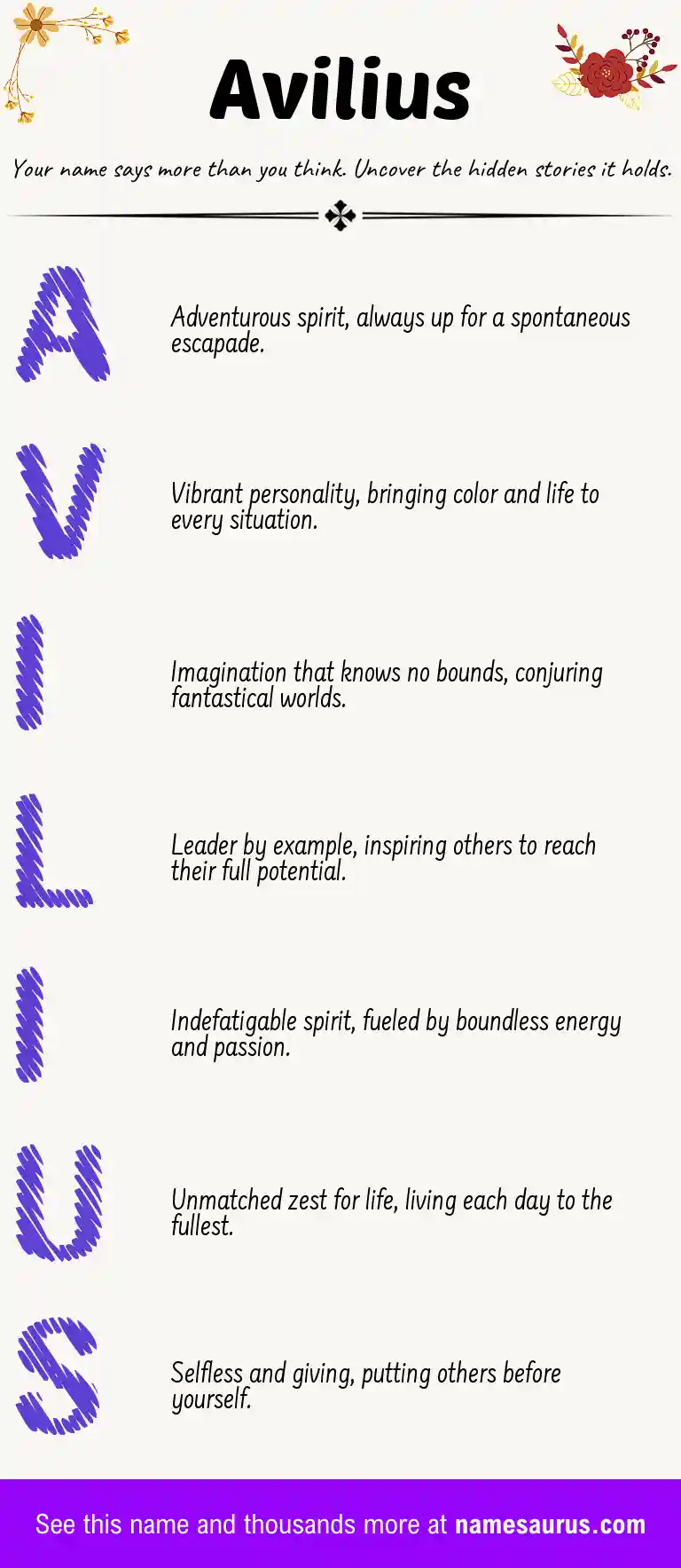 Acrostic poem about Avilius.