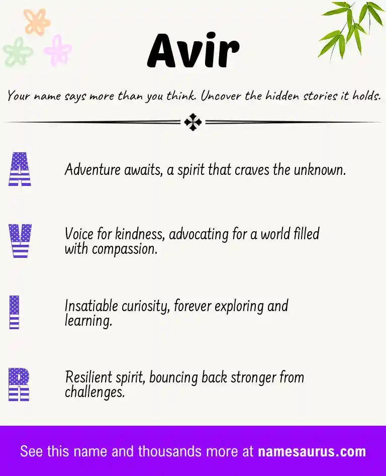 Acrostic poem about Avir.